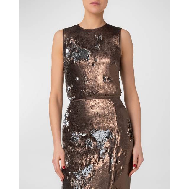 Bi-Color Sequin Top - VICUNA-SILVER - 4