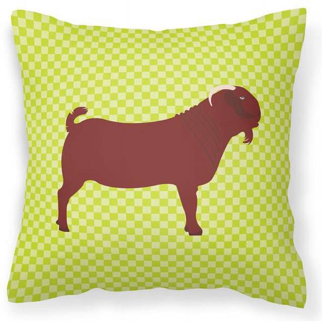 Caroline's Treasures BB7717PW1818 Kalahari Red Goat Green Outdoor Canvas Fabric Decorative Pillow  Multicolor