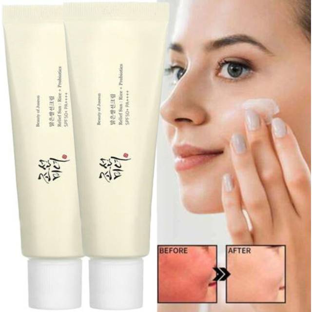 2x beauty of joseon relief sun: rice + probiotics, facial sunscreen 50ml spf 50+