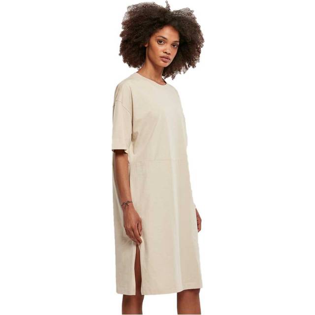 Urban Classics - Ladies Organic Oversized Slit Softseagrass - Dress - green - M - 100% Organic Cotton,Jersey