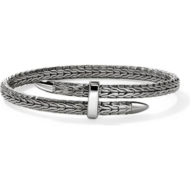 John Hardy - Spear Flex Cuff diamond bracelet - men - Diamond/Rhodium Plated Sterling Silver - S