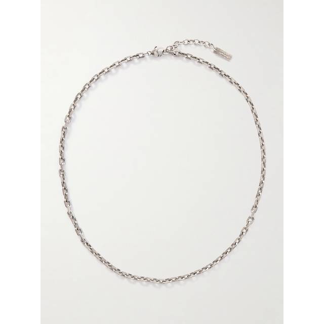 SAINT LAURENT - Burnished Silver-Tone Chain Necklace - Men - Silver - M