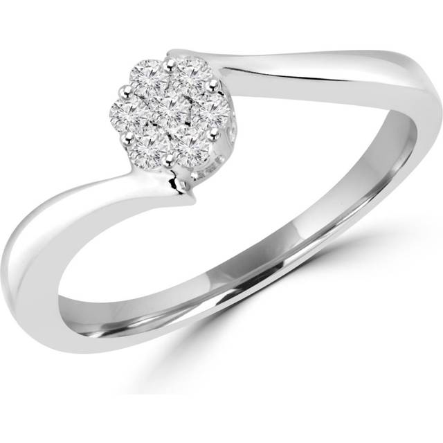 Majesty Diamonds MDR130037 0.125 CTW Diamond Bypass Flower Cluster Promise Ring in 14K