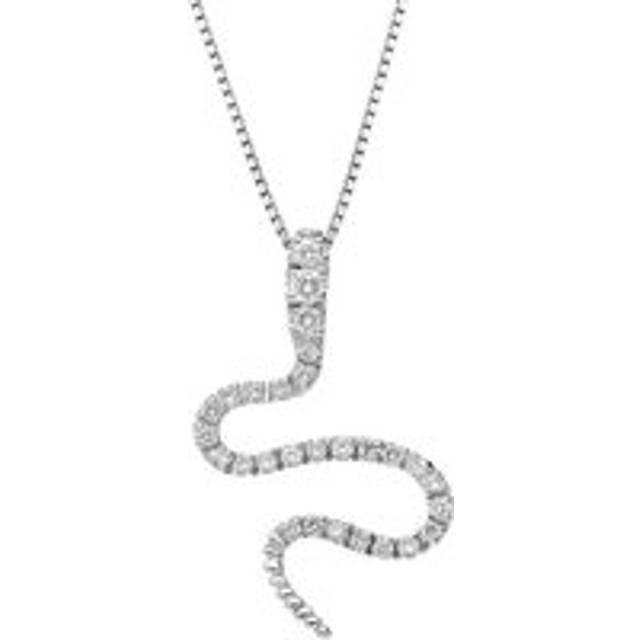 18ct White Gold 0.45ct Diamond Snake Necklace D