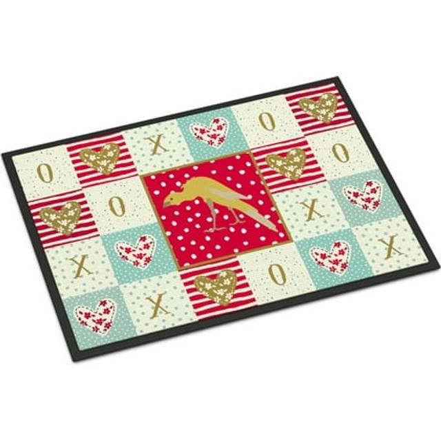 """""Caroline's Treasures Belgian Hunchback Canary Love Indoor or Outdoor Mat 24x36 doormats  Multicolor"""""