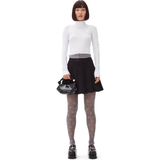 GANNI BLACK PLEATED MINI SKIRT