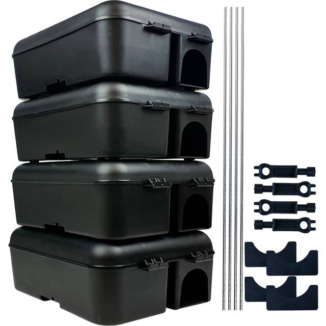 Roshield 4 Tamper Proof Rat Bait Box - Safety Control To Keep Pets And Children Away (Empty)