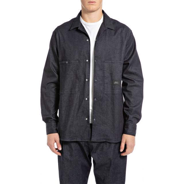 Replay Satoriale Shirt Herr Långärmade Skjortor Stl. M - Från Magasin - Blå (M)