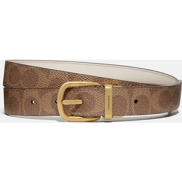 Harness Buckle Reversible Belt, 25mm - Brass/Chalk Tan - X-Small