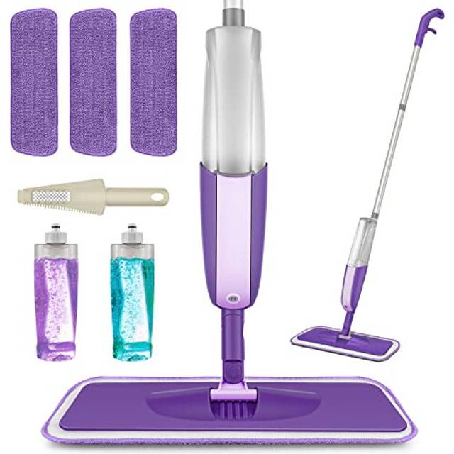 MEXERRIS Microfibre Spray Mop for Floor Cleaning - Wet Dry Kitchen Floor Cleaning Mop with 2x Refillable Bottles 360?Rotatable Hardwood Mop for