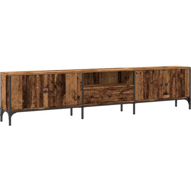 vidaXL TV Cabinet with Drawer Old Wood 200x25x44 cm Engineered Wood - Brown