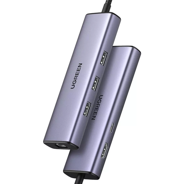 Revodok USB C Hub Ethernet, 6-in-1 USB-C Hub with 1000Mbps Ethernet, 4K HDMI, 100W PD, 3 USB-A 3.0 Data Ports, USB C Dock for MacBook Air M1/M2,