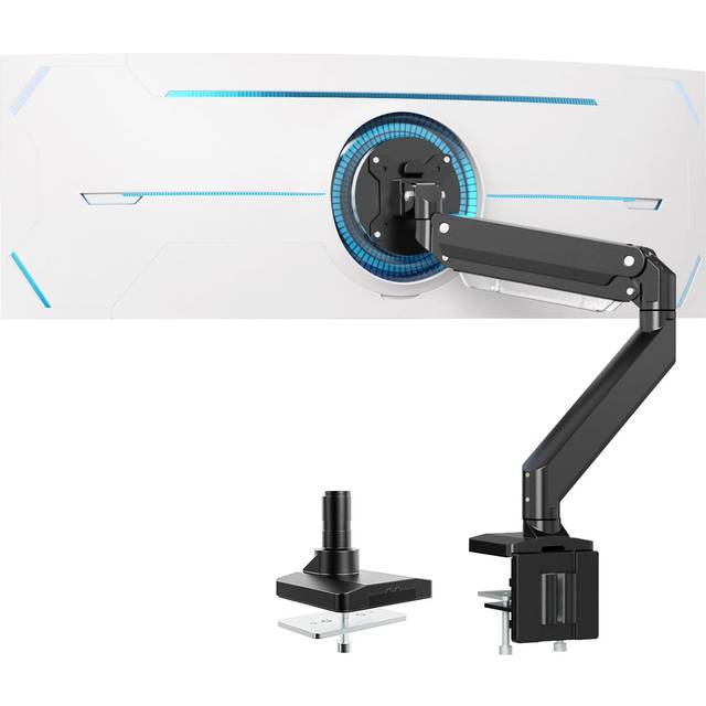 PUTORSEN PC Monitor Arm - Heavy Duty Aluminum Ergonomic Gas-Assisted Full Motion Single Arm Desktop Clamp Mount for 1735 Screens Adjustable Ti