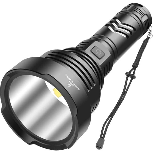 WholeFire LED Torch 100000 Lumens High Power Super Bright Powerful Flashlight, USB Rechargeable 5 Modes Tactical Police Military Torch Light Outd