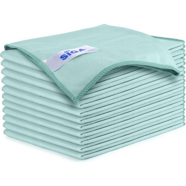 "MR.SIGA Ultra Fine Microfiber Cloths for Glass, Pack of 12, 35 x 40cm 13.7"" x 15.7"""