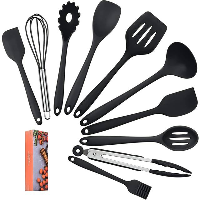 COVVY Home Silicone Kitchen Utensils Set(10 Piece) Heat Resistant Baking & Cooking Utensils Non Stick - Non Scratch Cooking Utensils Kitchen Good Help