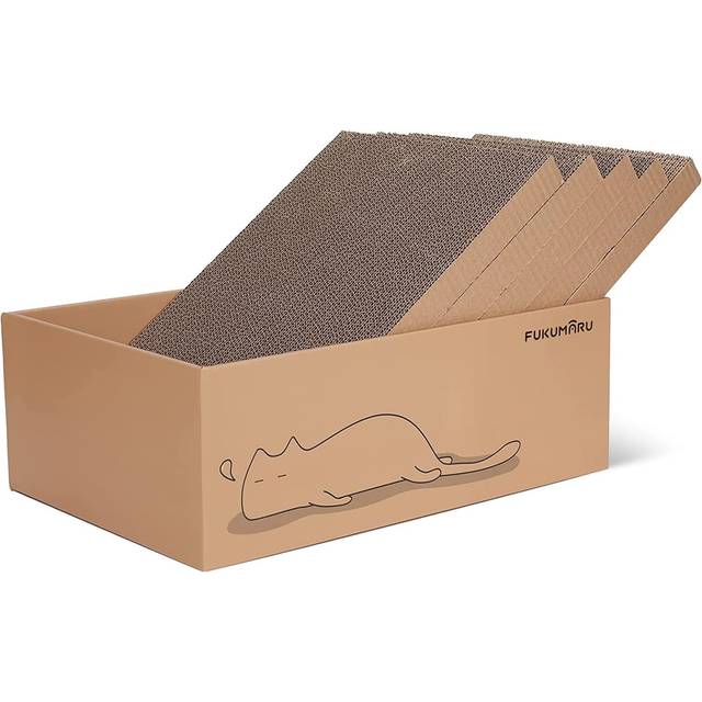 Fukumaru cat scratching board with box, 40 x 28 cm 5 pcs reversible cat scratch