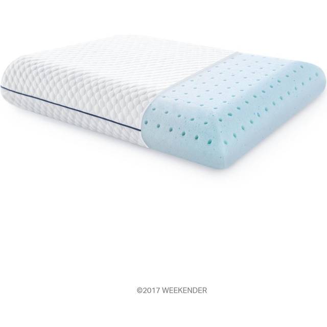 WEEKENDER Gel minnesskum kudde – 1 pack standardstorlek – ventilerad – tvättbart överdrag, vit