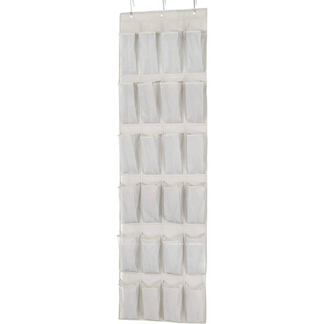 Amazon basics 24-pair over-the-door medium-size shoe organizer, 47 light grey