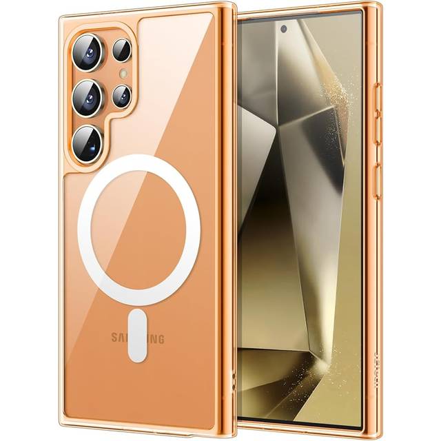 JETech Magnetisk Fodral för Samsung Galaxy S24 Ultra 5G, Kompatibel med MagSafe, Stötsäkert Skyddande Telefonkåpa, Icke-Gulnande Hårt Genomskinlig PC bakstycket (Klar)