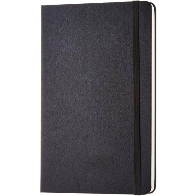 Classic Black Casebound Notebook with Elastic Closure, Blank / Plain, 240 pages, Large 13.4 x 1.7 x 21 cm