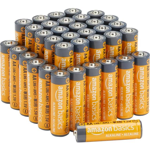 Amazon Basics AA 1.5 Volt Performance Alkaline Batteries, 10-Year Shelf Life, 36-Pack