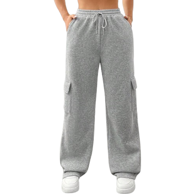 Flirla Flap Pocket Side Drawstring Waist Sweatpants Graduation,Back To School Outfits,Graduation,Teacher Outfits For Women,Back To School Fall Cloth For Wome