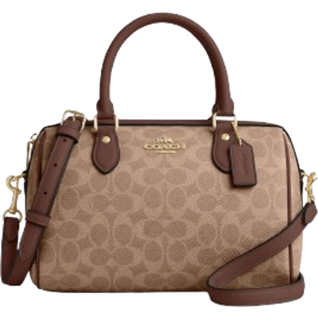 Coach Womens Rowan Satchel in Signature Canvas - Dark Brown - One Size