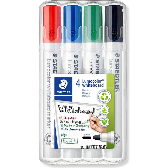 Lumocolor Whiteboard Marker Bullet Tip Assorted Colours Set of 4