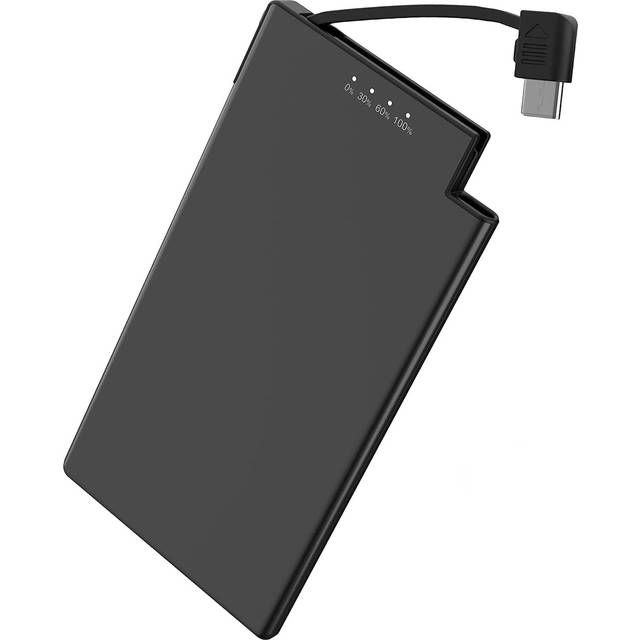 Auskang Power Bank USB C 5000mAh Ultra Slim and Super Lightweight Portable Charger built-in USB C Cable External Battery only Compatible with USB C