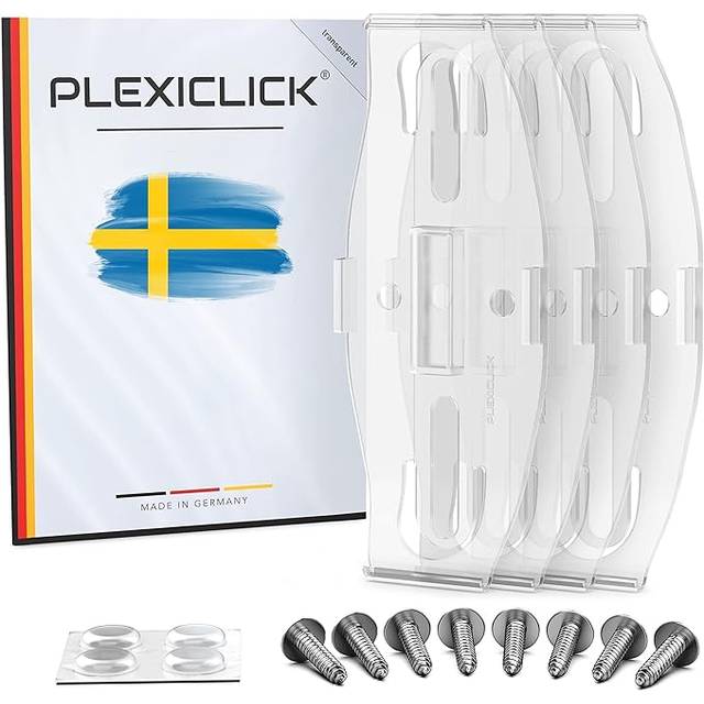 Registreringsskylthållare Plexiclick V2, för 2 skyltar