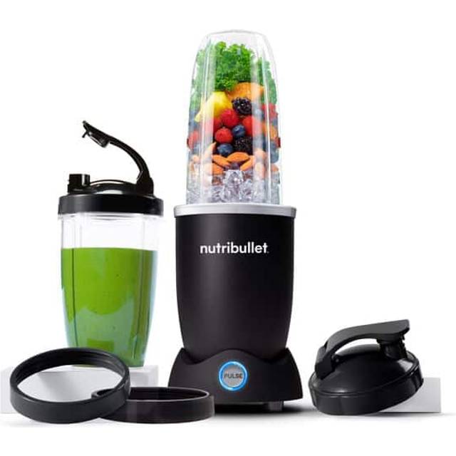 Nutribullet Pro Pulse1200, elektrisk blender, hackare, smoothieblender, multifunktionell blender, 1200w effekt, 700ml och 900ml kopp, svart, NB120MB