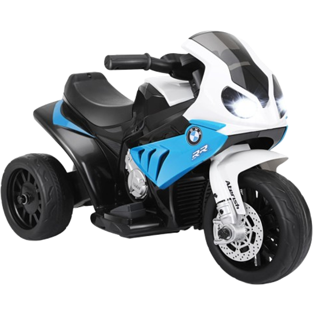 COSTWAY 6V Kids Ride on Motorcycle with Training Wheels and Head Light-Blue, Blue