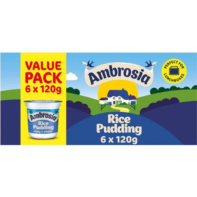 Ambrosia Ready To Eat Rice Pudding Pots 6 x 120g