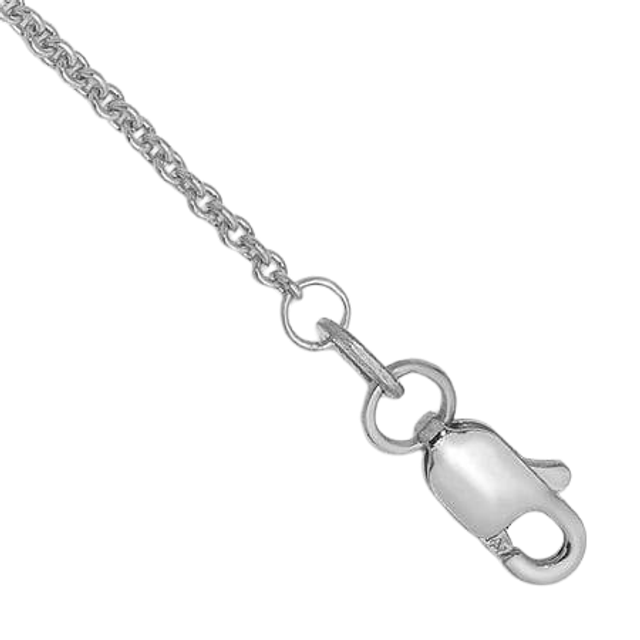 14K White Gold 9 in. 1.4 mm Solid Polished Cable Chain Anklet