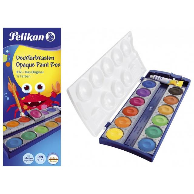Pelikan Opaque Watercolor Paint Set  12 colors Plus chinese White Tube (720854)