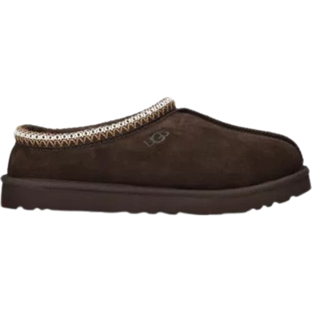 Ugg Mens Dark Brown Tasman Braided-trim Suede Slippers Eur 42 / 8 Uk Men