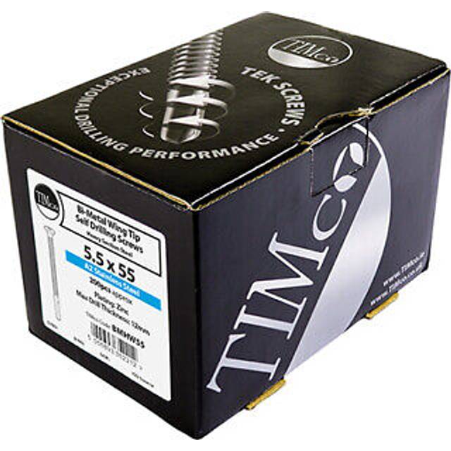 Timco - Self-Drilling Wing-Tip Steel to Timber Heavy Section A2 Stainless Steel Bi-Metal Screws - 5.5 x 120