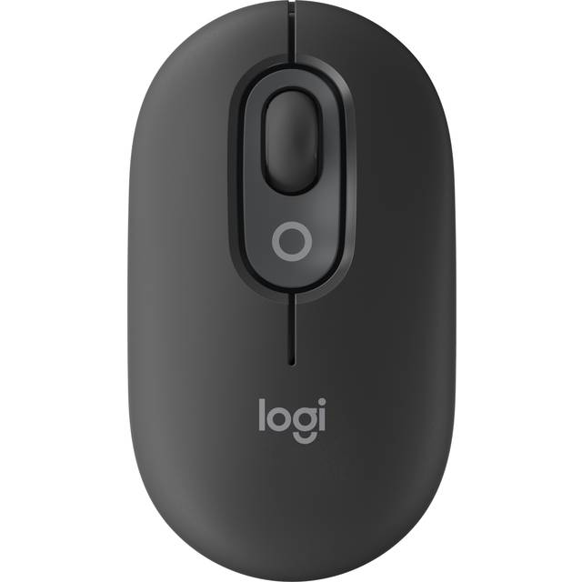 Logitech POP Mouse, kompakt och bärbar trådlös Bluetooth-mus med programmerbara knappar och tysta klick, Easy-Switch mellan upp till 3 enheter för bärbara datorer, surfplattor, PC - Grafit