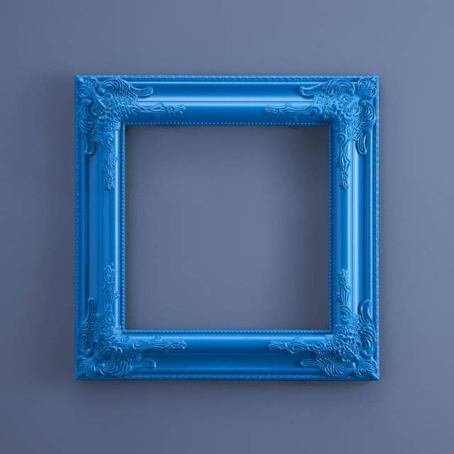 Baroque frame, blue