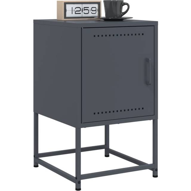vidaXL Bedside Cabinets 2 pcs Anthracite 36x39x60.5 cm Steel