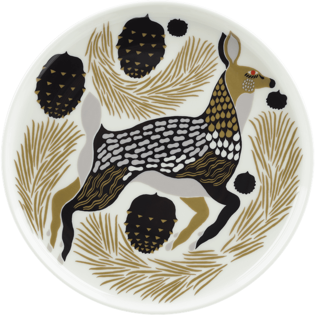 Marimekko Peura plate Ø20 cm White-coal-mud-light grey