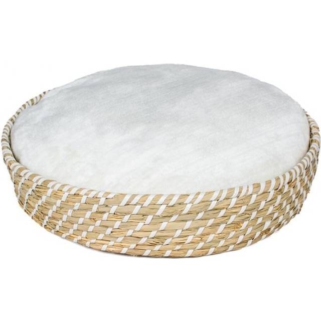 Duvo+ Boho Rund Hundkorg med Dyna Vit (M)