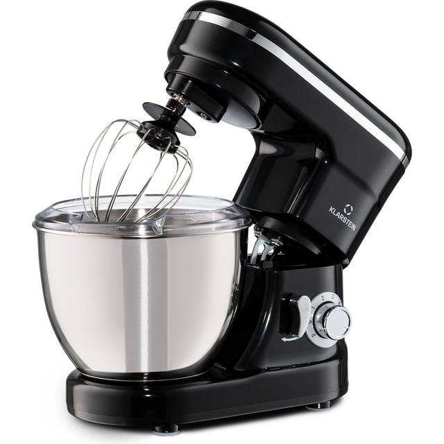 Klarstein Bella Mini Food Processor - kneading Machine with 1200 W Power in 6 Speed Levels, Stainless Steel Dough Mixer, Pulse Function, Planetary