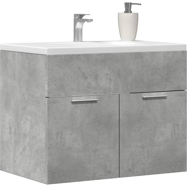 Tvättställsskåp betonggrå 60x38,5x46 cm konstruerat trä
