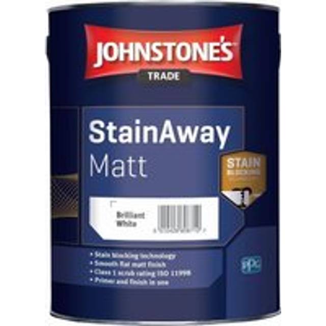 Johnstone's trade stain away matt in brilliant white 10l - emulsion stain block