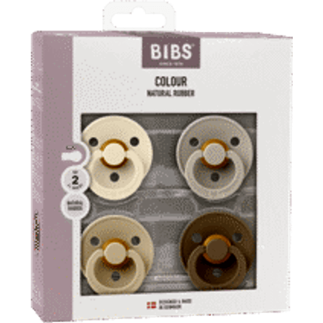 BIBS Colour Napp 4-Pack Latex Stl 2, Ivory/Blush/Woodchuck/Blossom
