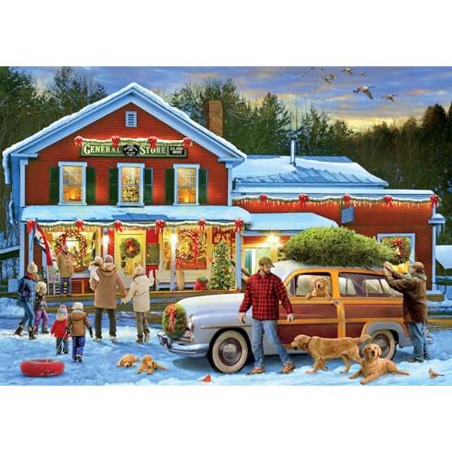 Buffalo Games - Greg Giordano - General Store at Christmas - 500 Piece Jigsaw Puzzle for Adults -Challenging Puzzle Perfect for Game Nights - Finished