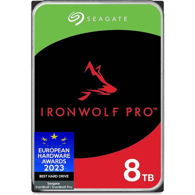 Seagate IronWolf Pro 8 TB, intern NAS HDD i företagsklass, CMR, 3.5”, SATA 6 Gb/s, 7200RPM, 256MB Cache för RAID-NAS, räddningstjänster, Frustrationsfri paketering (ST8000NTZ01)