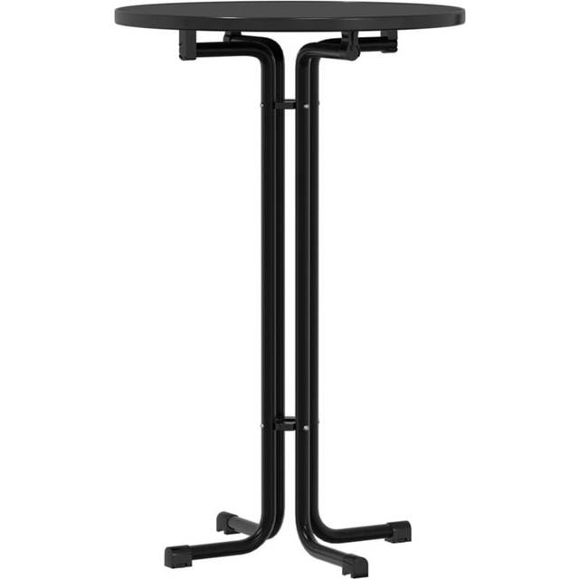 vidaXL Dining Table Black Ø70x110 cm Engineered Wood and Steel